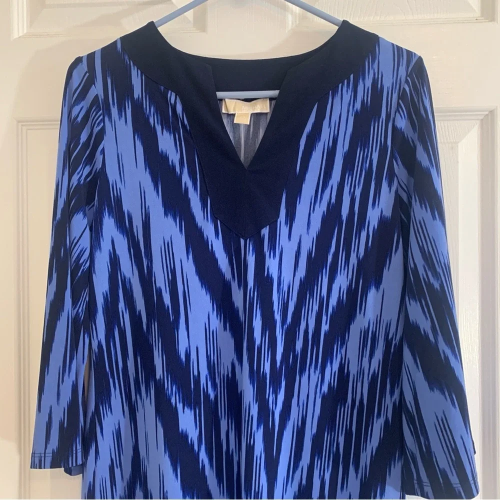 Michael Kors Crew Blue Kimono sleeves MIDI Dress XSmall